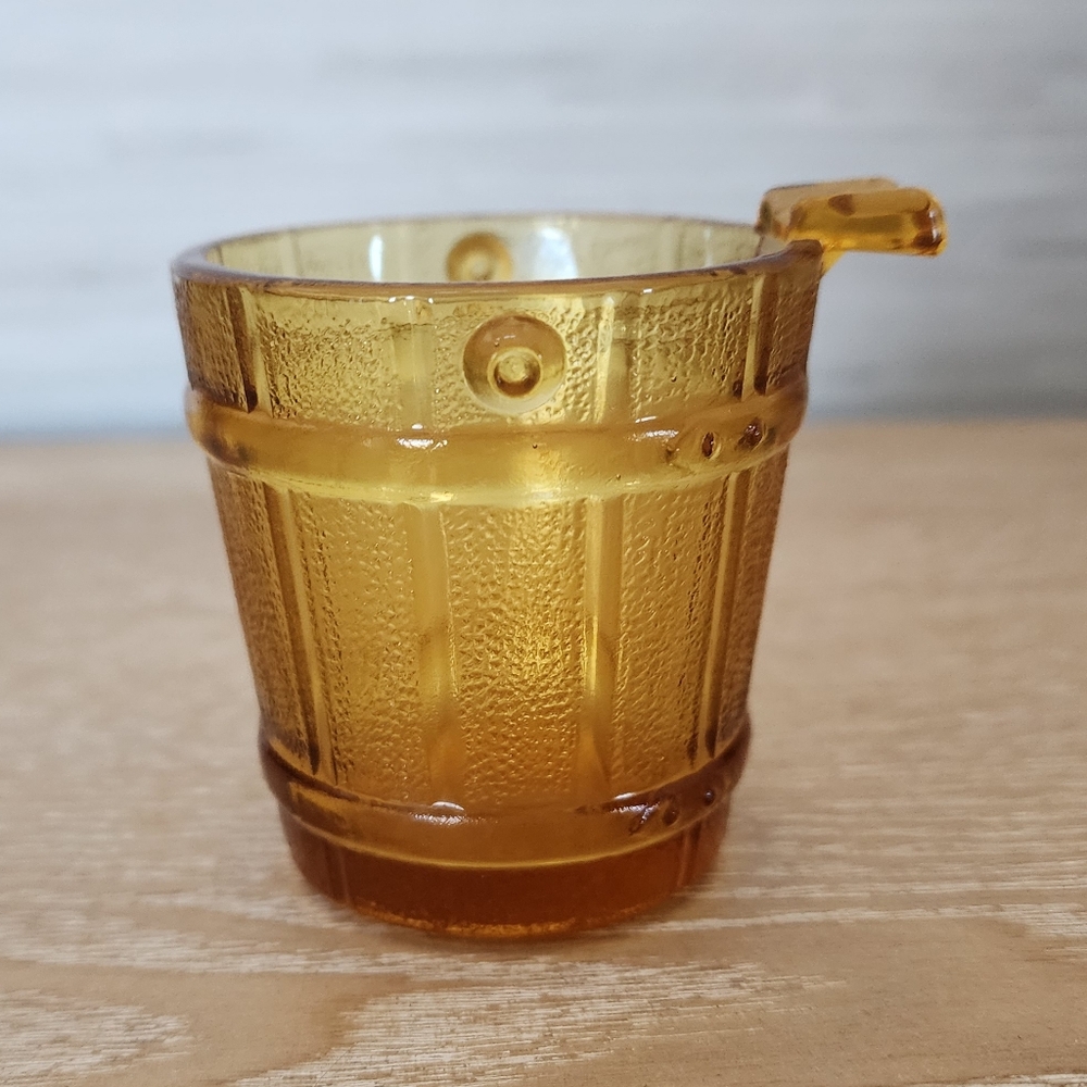 3 FOR $20 Vintage Amber Glass Pail, Bucket Ashtray